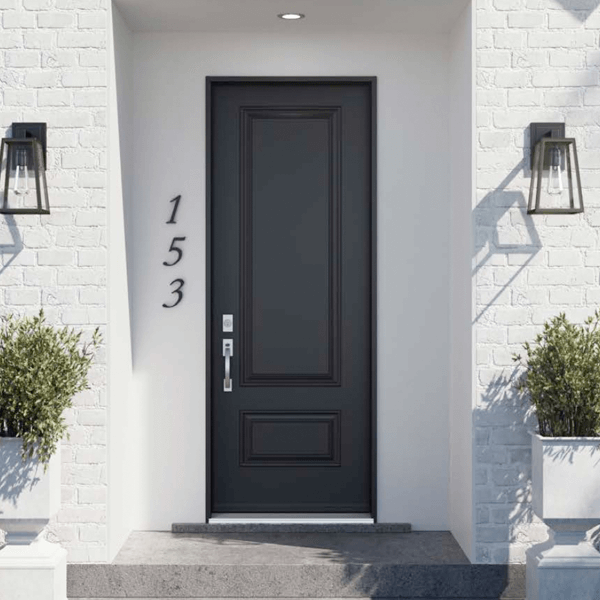 Orleans steel door solid panel black
