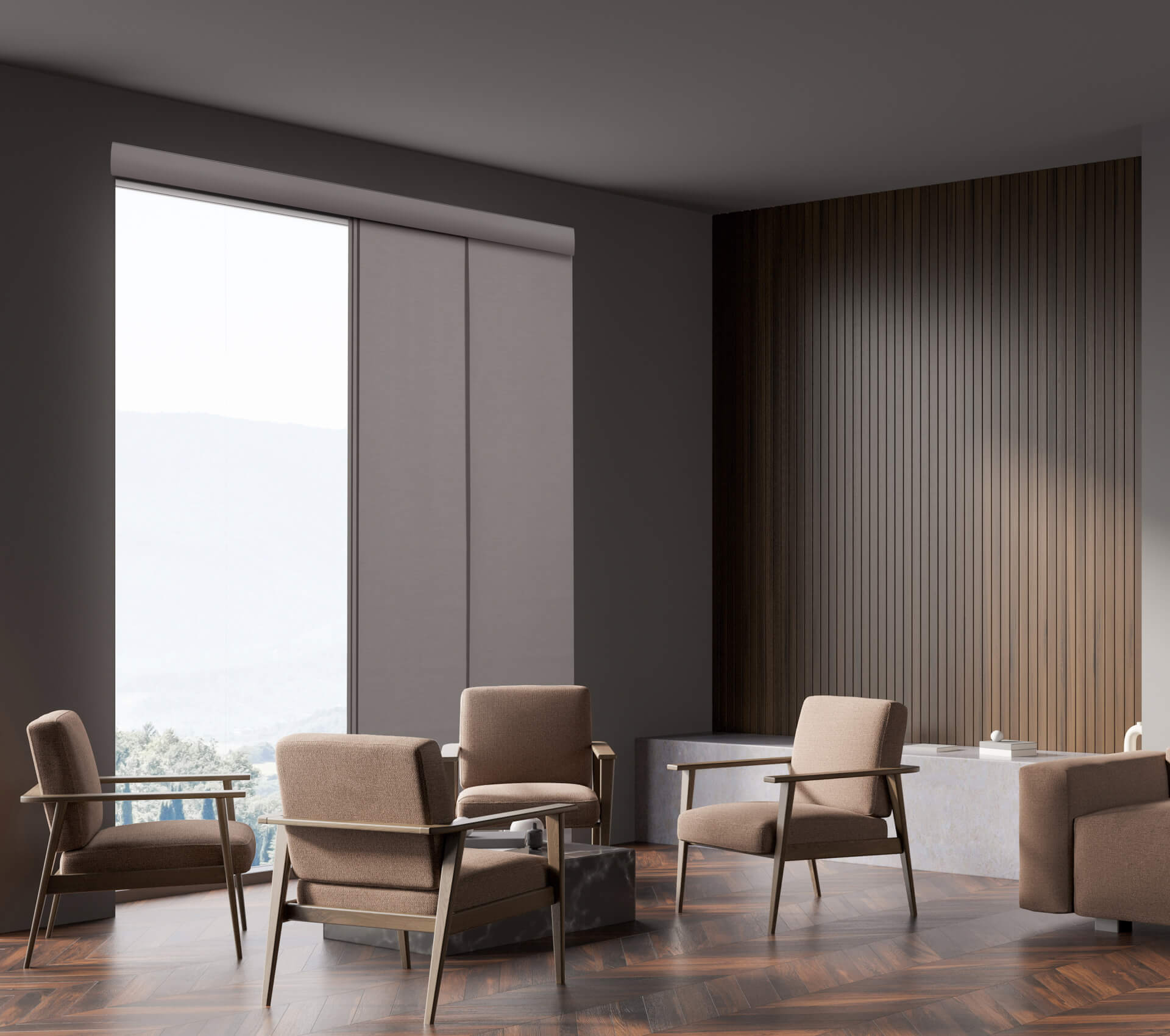 Maxxmar panel track blinds installed — ECO Glass Windows And Doors